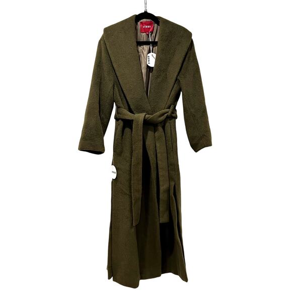 NWT NEW STAUD Dakota Belted Wool Alpaca Blend Coat - Picture 3 of 10